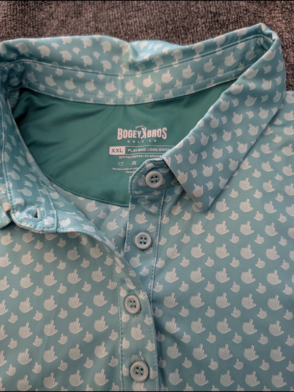 Ladies Bogie Bros Teal Short Sleeve Golf Polo